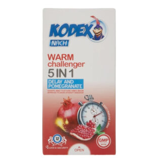خرید کاندوم کدکس Warm Challenger 5in1 12 عددی تاخیری، خاردار و گرم‌کننده